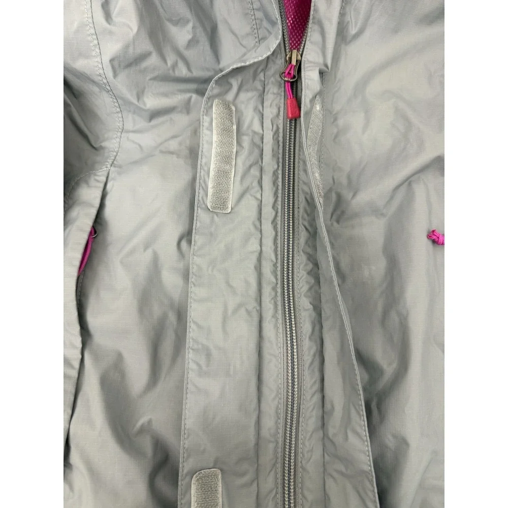 The North Face HyVent Windbreaker‎ Rain Jacket Woman's S Hooded Shell Gray/Pink
